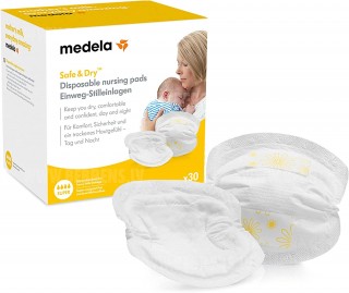 Medela Safe&Dry Одноразовые прокладки для бюстгальтера 30шт/уп.  (7612367040402)